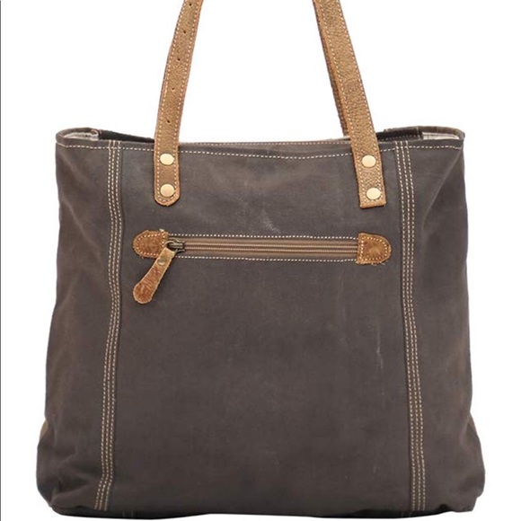 Myra unique key floral tote bag tan (S-1522) - Picture 6 of 7